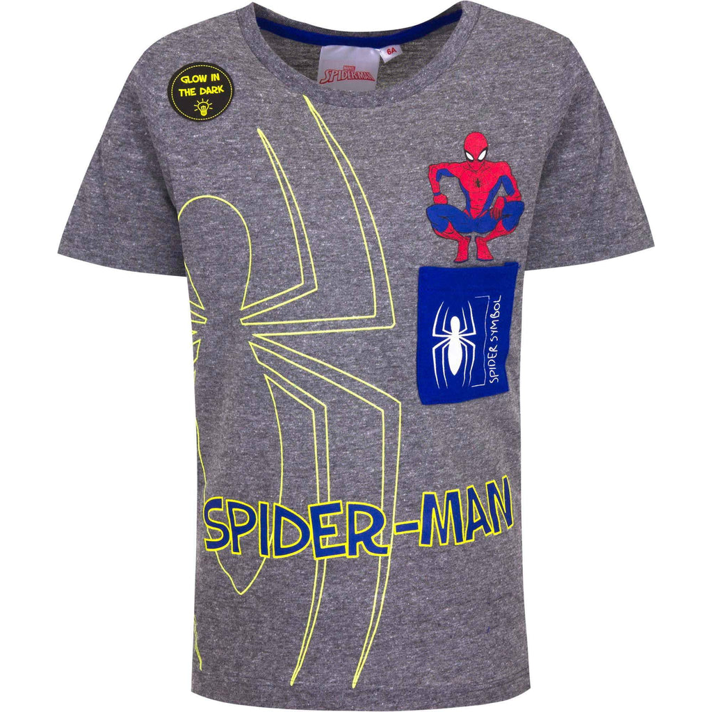 Spiderman Boys T-Shirt Glow In The Dark - Super Heroes Warehouse